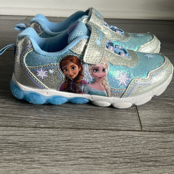 Frozen Kids Light-Up Sneakers - Blue and Silver - Picture 1 of 4